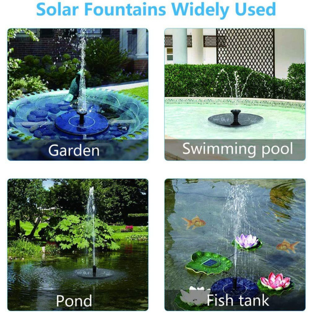 Kit de panel de energía solar Estanque Tanque de peces Bomba de agua sumergible Jardín Fuente de agua flotante (ESG15799)