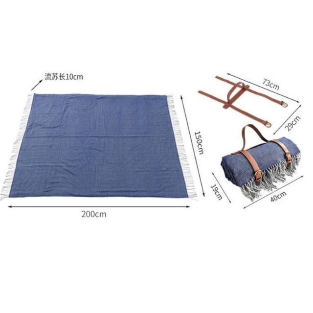 Manta de campamento plegable con manija de la manta de picnic de vellón de imitación impermeable (ESG19751)
