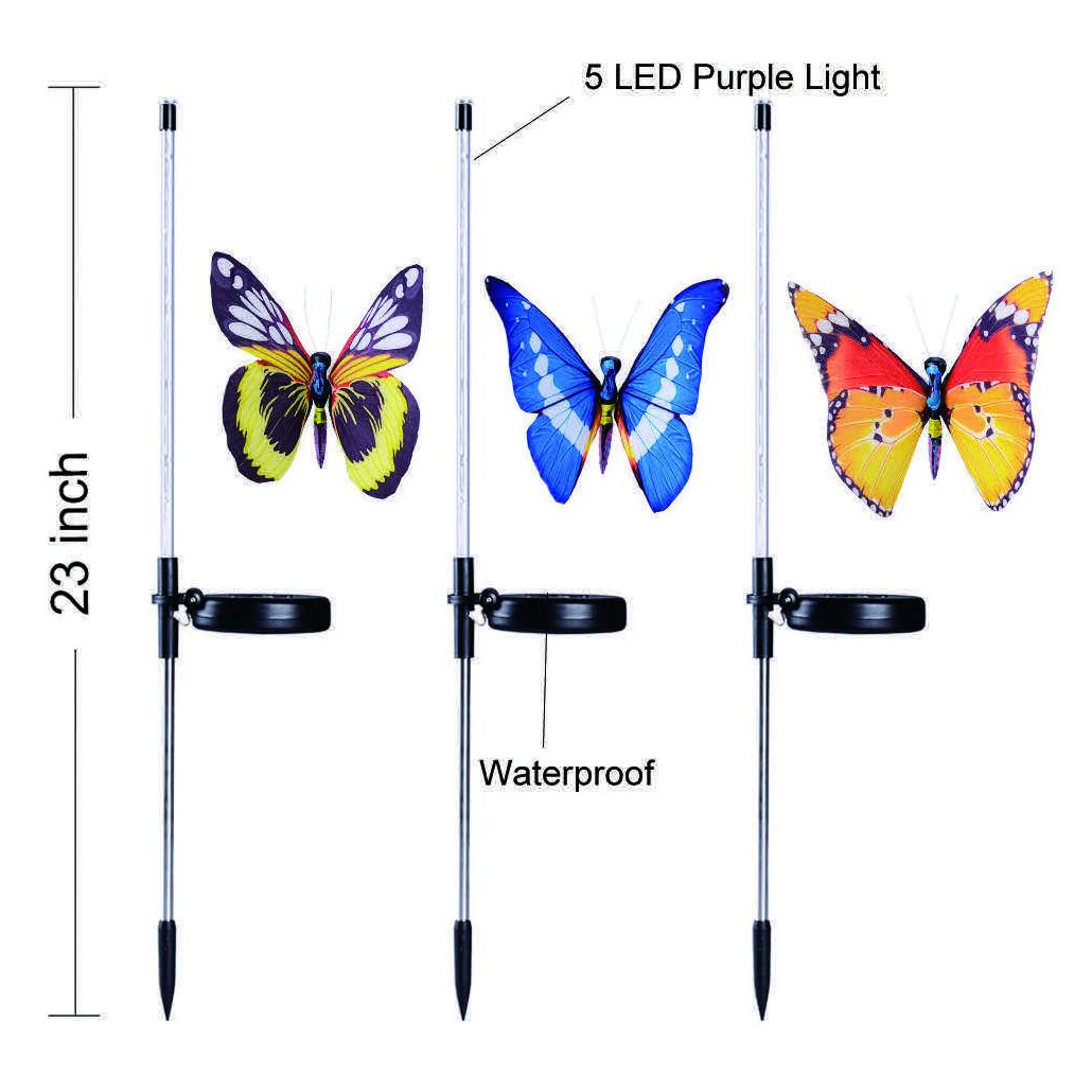 Luces de estaca de mariposa de color Patio de jardín solar al aire libre (ESG15238)