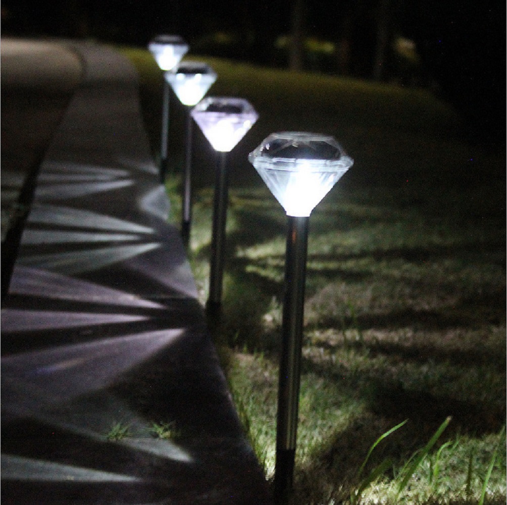 Luces de estaca para paisajes de acero inoxidable Palabra de luz solar de jardín al aire libre (ESG17326)