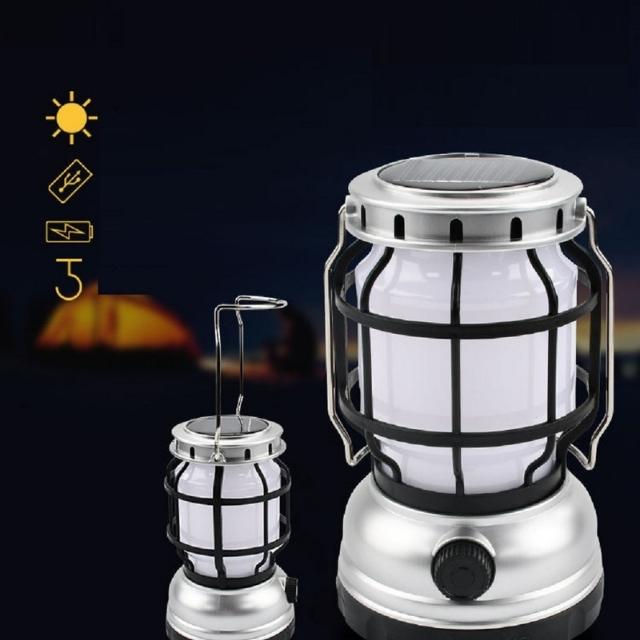 Recargable por USB Retro Classic Lamp LED Solar Barn Lantern (ESG18443)