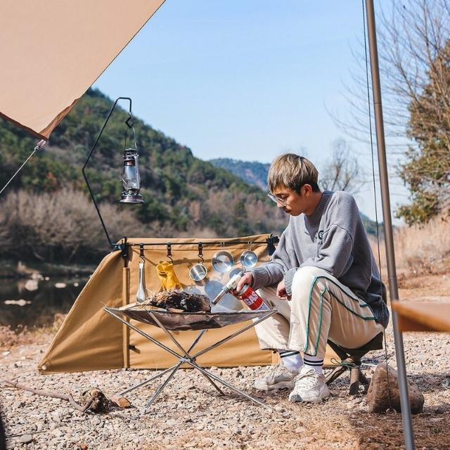 Senderismo al aire libre Cocina autónoma Cortavientos Camping Lona (ESG15469)