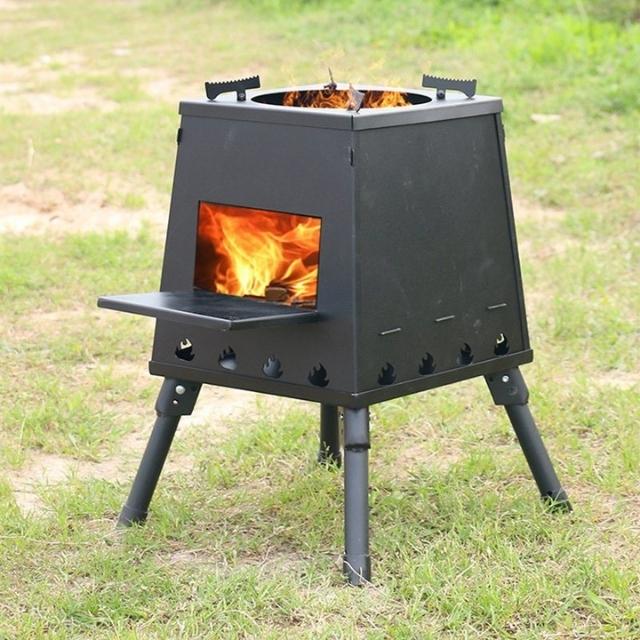 Estufa de fuego portátil de fuego al aire libre estufa de madera de titanio (ESG15293)