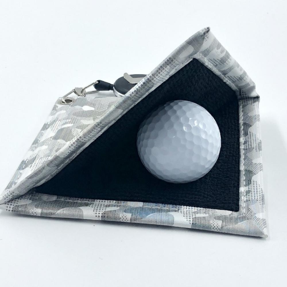 Toalla de limpieza de pelotas de golf con cable de extensión retráctil y clip (ESG20631)