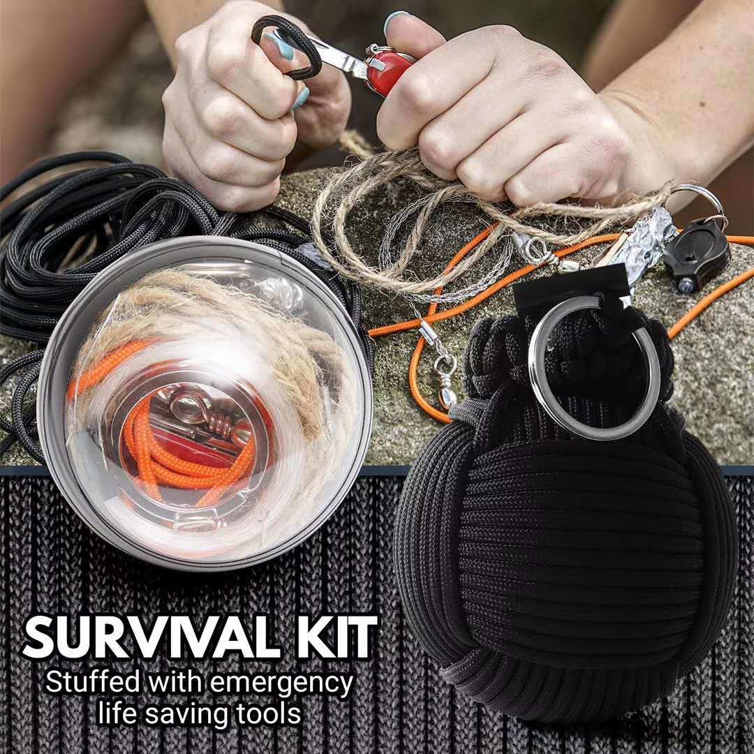 48 en 1 Kit de supervivencia de herramienta de Paracord para acampar al aire libre Kit de emergencia de senderismo (ESG15443)