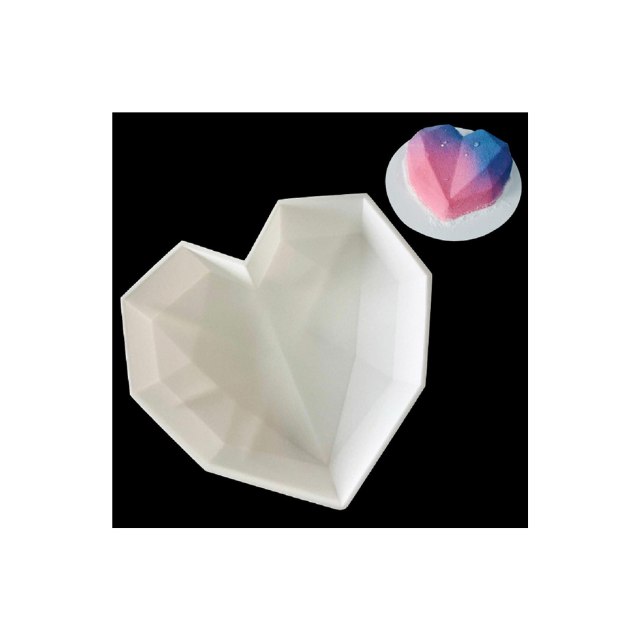 Corazón Moldeador de paletas de silicona Chocolate Suave para hornear Jelly Candy Molder Corazón geométrico (ESG17891)
