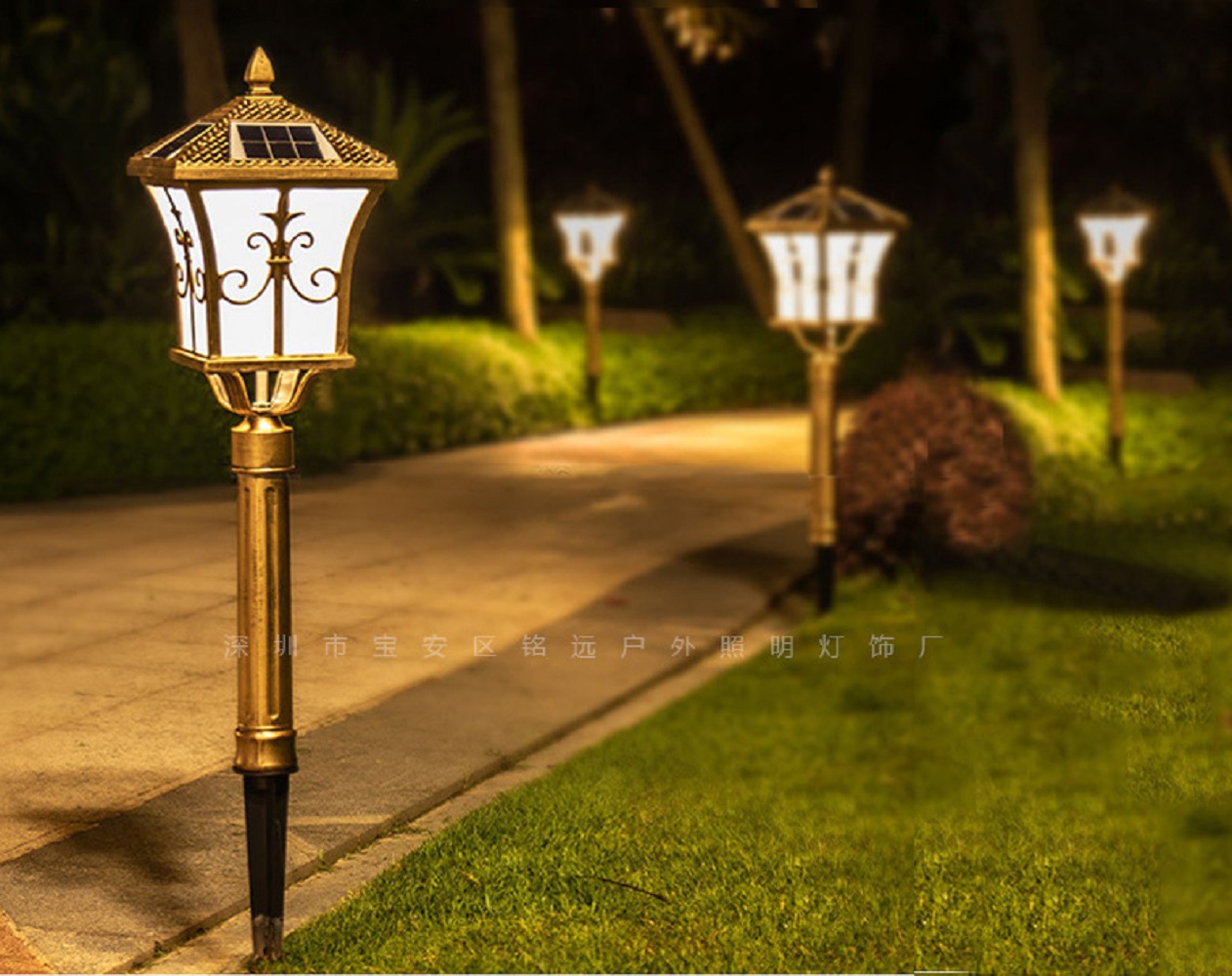 Luces de estaca de camino de jardín, césped de luz solar a prueba de agua, patio, patio, pasarela, al aire libre (ESG17322)